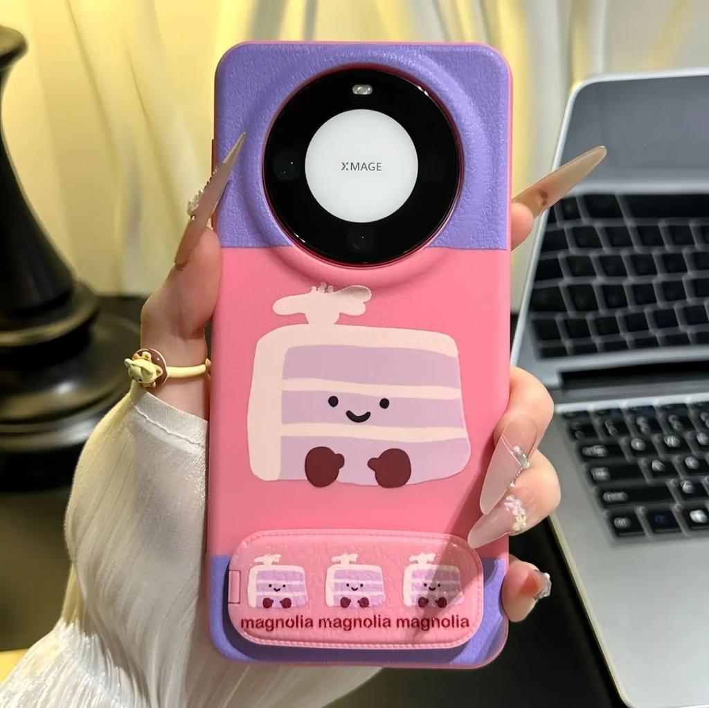 Cake leather pattern bracket is suitable for Apple 17 mobile phone case 16promax anti-drop 15Pro all-inclusive 13/14 protective case.