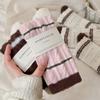 Winter Thick Socks Striped Color Blocking Warm Plush Thickened Plush Striped Mid-Leg Socks Piled Up Sleep Socks At Home