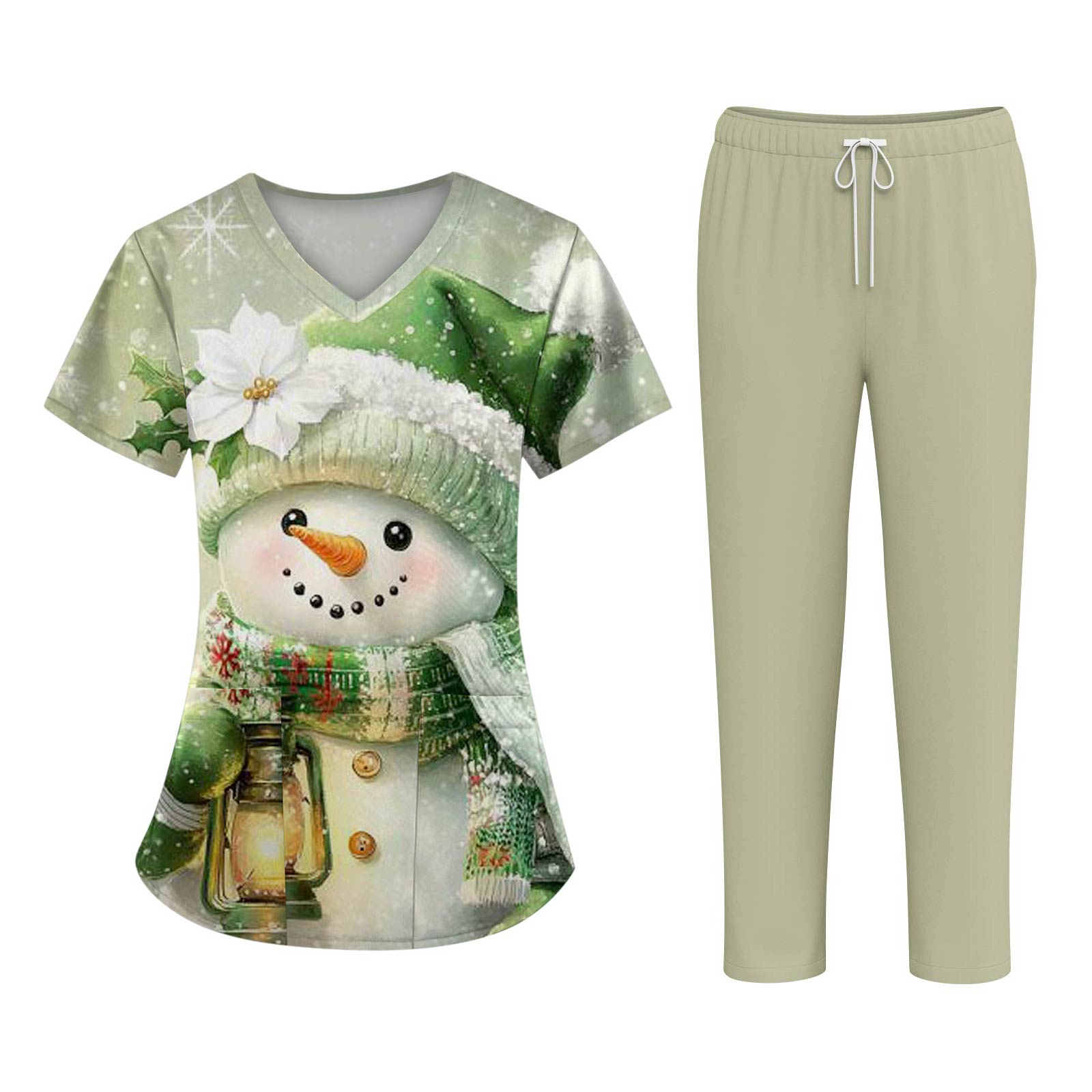 

Женские модные топы с принтом, коротким рукавом и V-образным вырезом, с узором, карманом, рабочий комплект XXXL