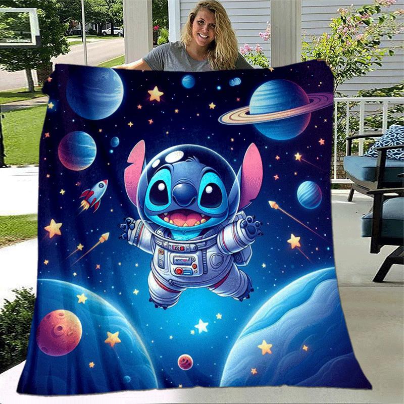 1pc Stitch Printing Blanket - Soft, All-Season Throw for Living Room, Bedroom,Travel