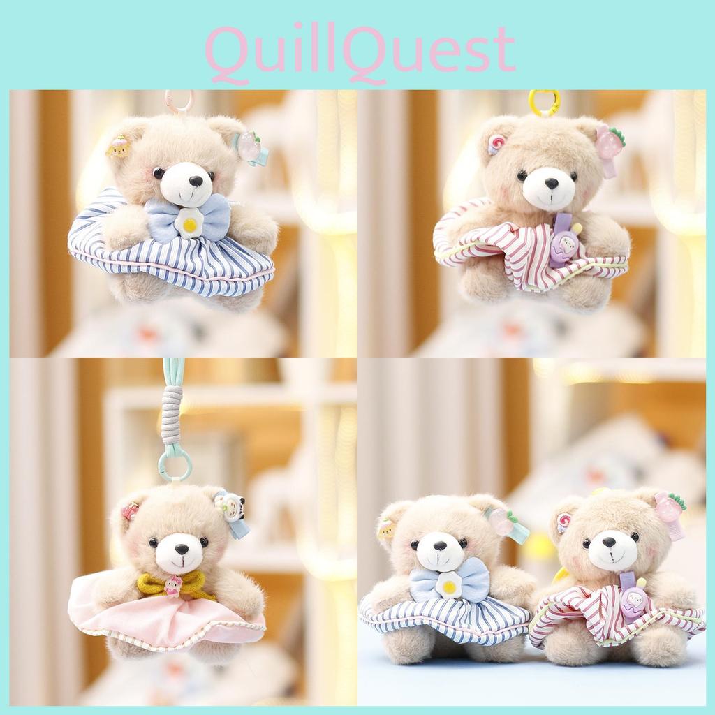 Cute Teddy Bear Plush Stuffed Animal With Pp Cotton Fill Keychain Gift For Girls
