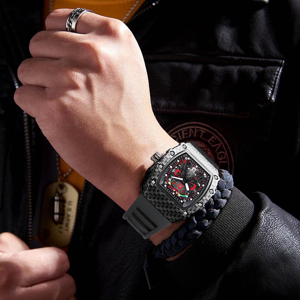 RORIOS Day of the Week Christmas Black Men's Watch, Quartz, Display, Luminous, Lightweight, Waterproof, Simple, Business, Unisex, Work, Stylish,