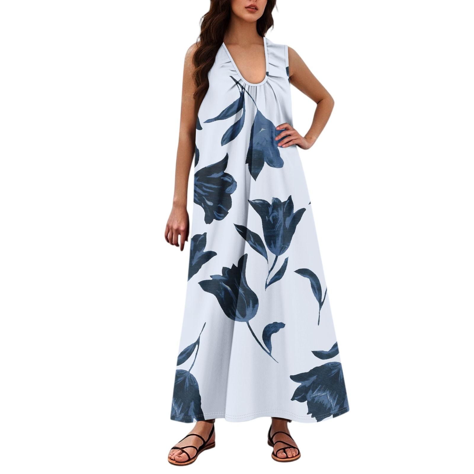 

Женская Мода Повседневная А-силуэт Цветочный Принт Эффект Молотка Свободная Длинная Юбка с Карманами XXL бежевый