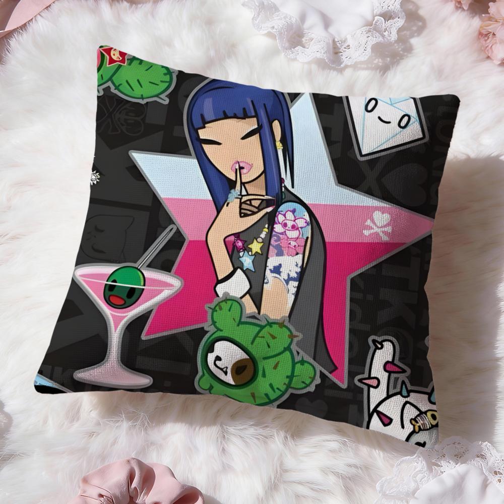 hot anime t-Tokidoki Cushion Cover Premium Comfort Reversible Pillow Cove -Two in One Design for Any Room & Car Interior