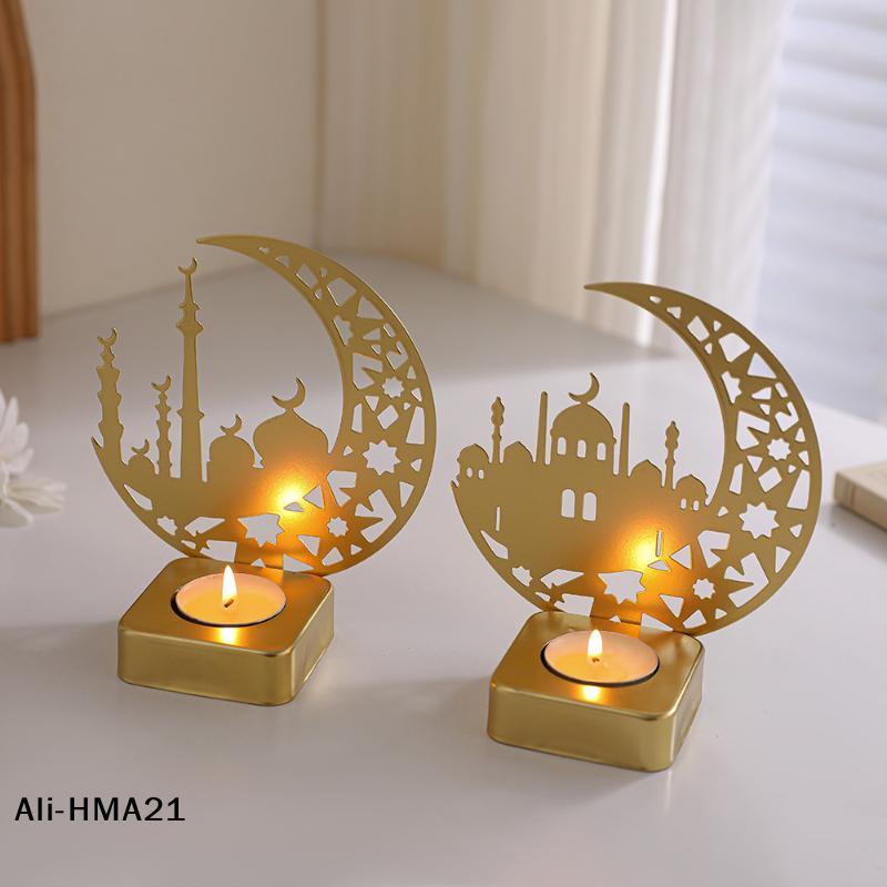 Ramadan Kareem Candlestick Decorations Muslim Candle Incense Holder Islamic Party Eid Mubarak Candle Sticks Table Ornament Decor