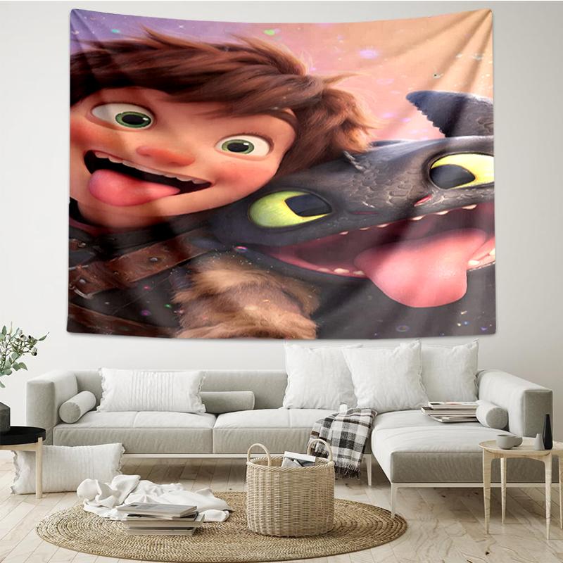 Dragon Print Tapestry, Backdrop, Easy Setup, Ideal for Bedroom, Office & Living Room, with Aesthetic Wall Hanging Decor.