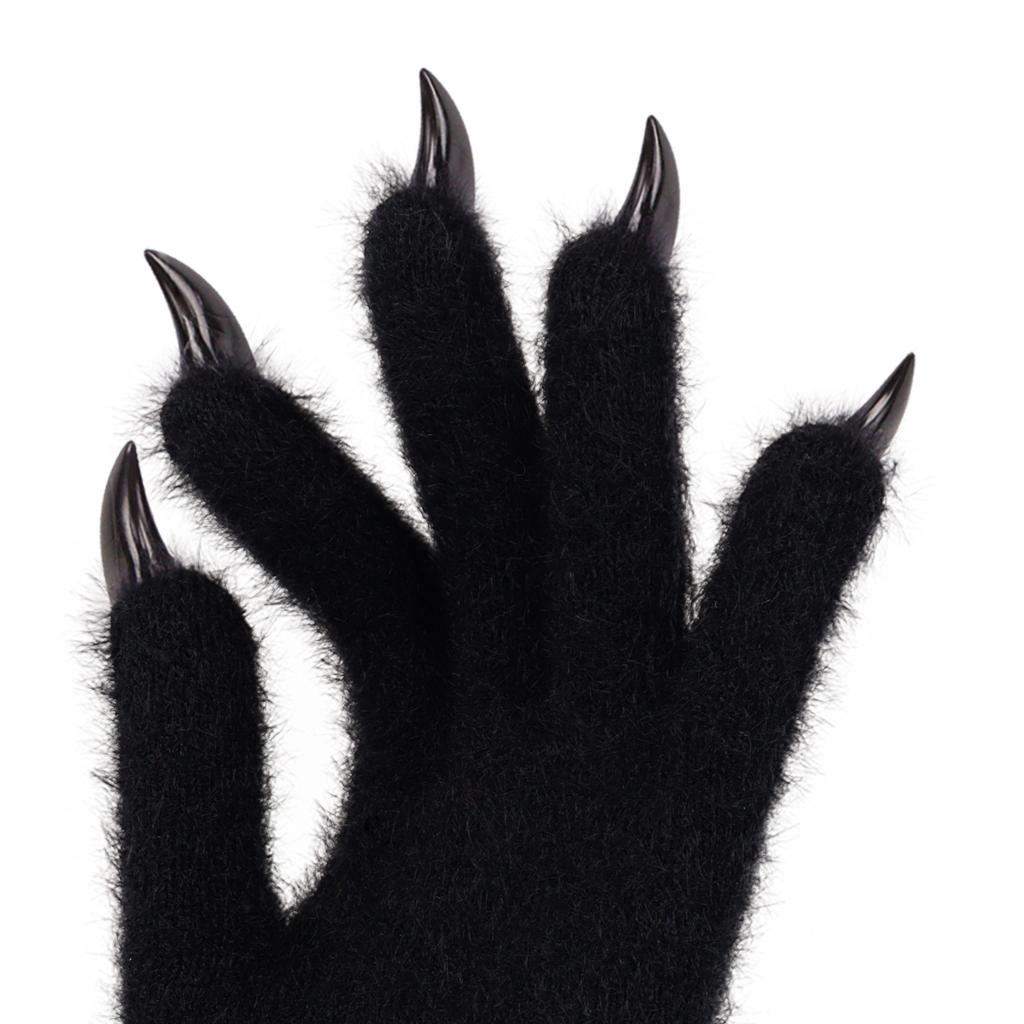 Animal Claw Gloves Silicone Meat Pad Short Five Finger Gloves Epoxy Nails Comic Exhibition Cos Ghost Claw Realistic Props