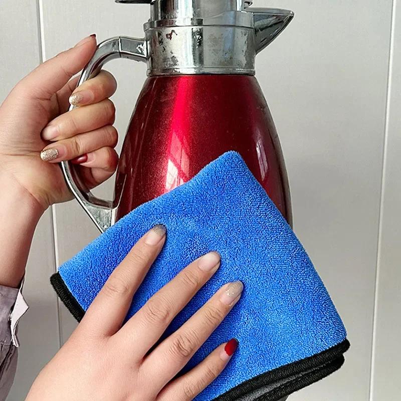 1-5 szt. Mikrofibra Ręcznik do mycia samochodu Miękki Szybkoschnący Ścierki do wycierania szyb i luster Domowe Dwustronne Ściereczki do czyszczenia Amagi