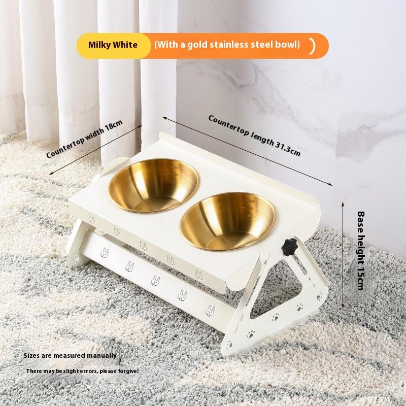 

Stainless Steel Elevated Pet Feeder Adjustable Height Anti-Slip Dual Bowl Holder for Dog Cat Feeding
