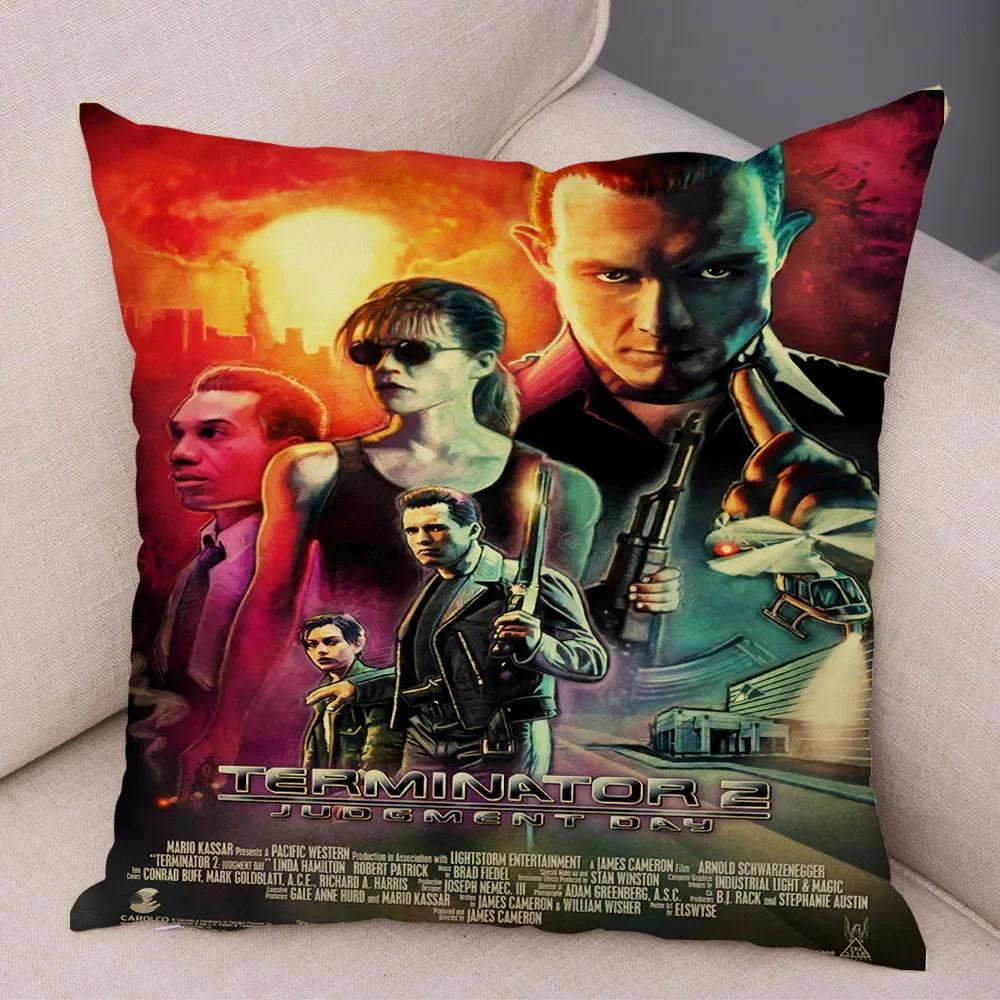 The Terminator T- Cushion Cover Decor Classic Movie Robot Warrior Pillowcase Soft Plush Pillow Case for Sofa Home Car ,(8)