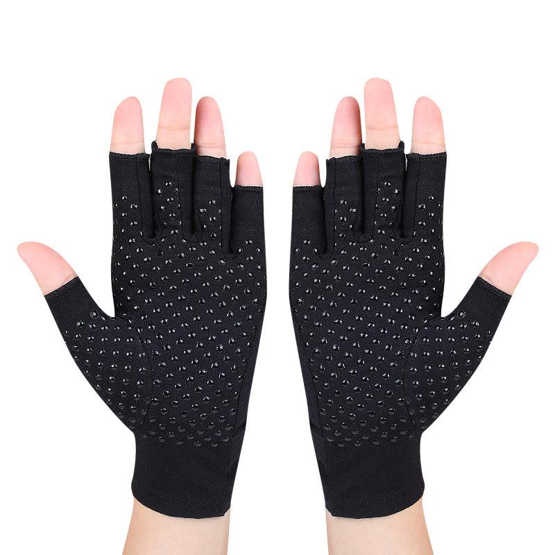 Halbfinger-Anti-Rutsch-Sporthandschuhe mit Handgriffen Silikon-Griff Winddicht zum Fahren Fitness-Training Outdoor-Aktivitäten