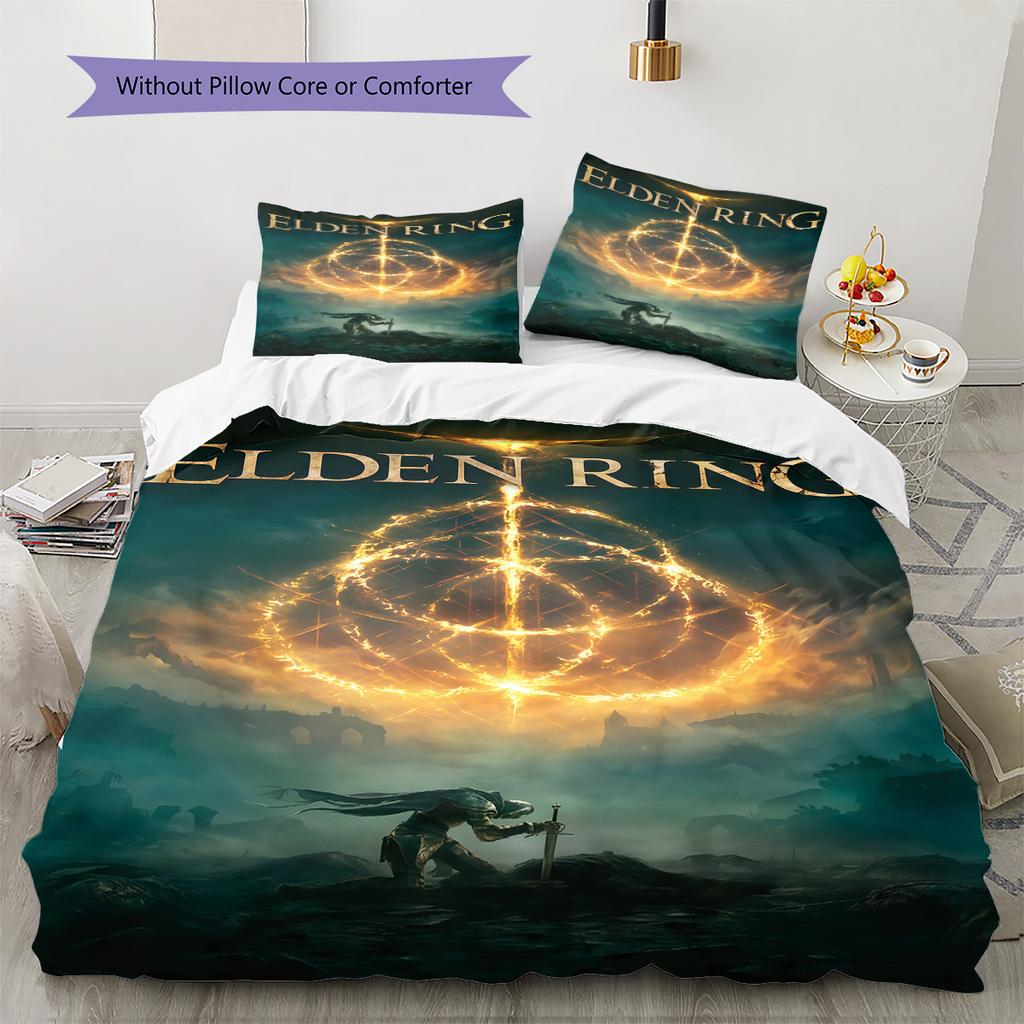Third-person Game Pattern Bedding Quilt Set Quilt Cover Pillowcase Home Decoration Birthday Gift (1 * Duvet Cover + 2 * Pillowcase, Without Core)