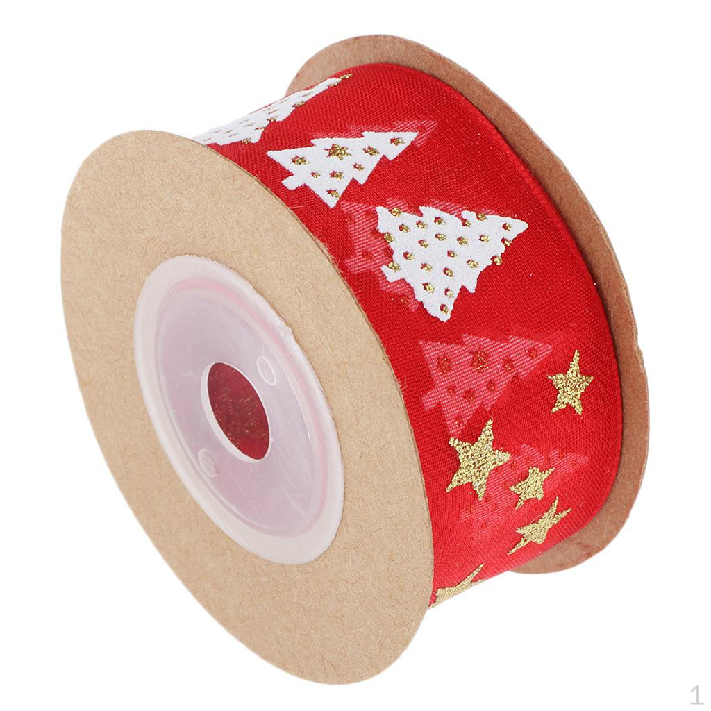 Christmas Ribbon, Tree Ribbons, Polyester Ribbon Crafts Gift Wrapping Festive Ribbons Decorations,