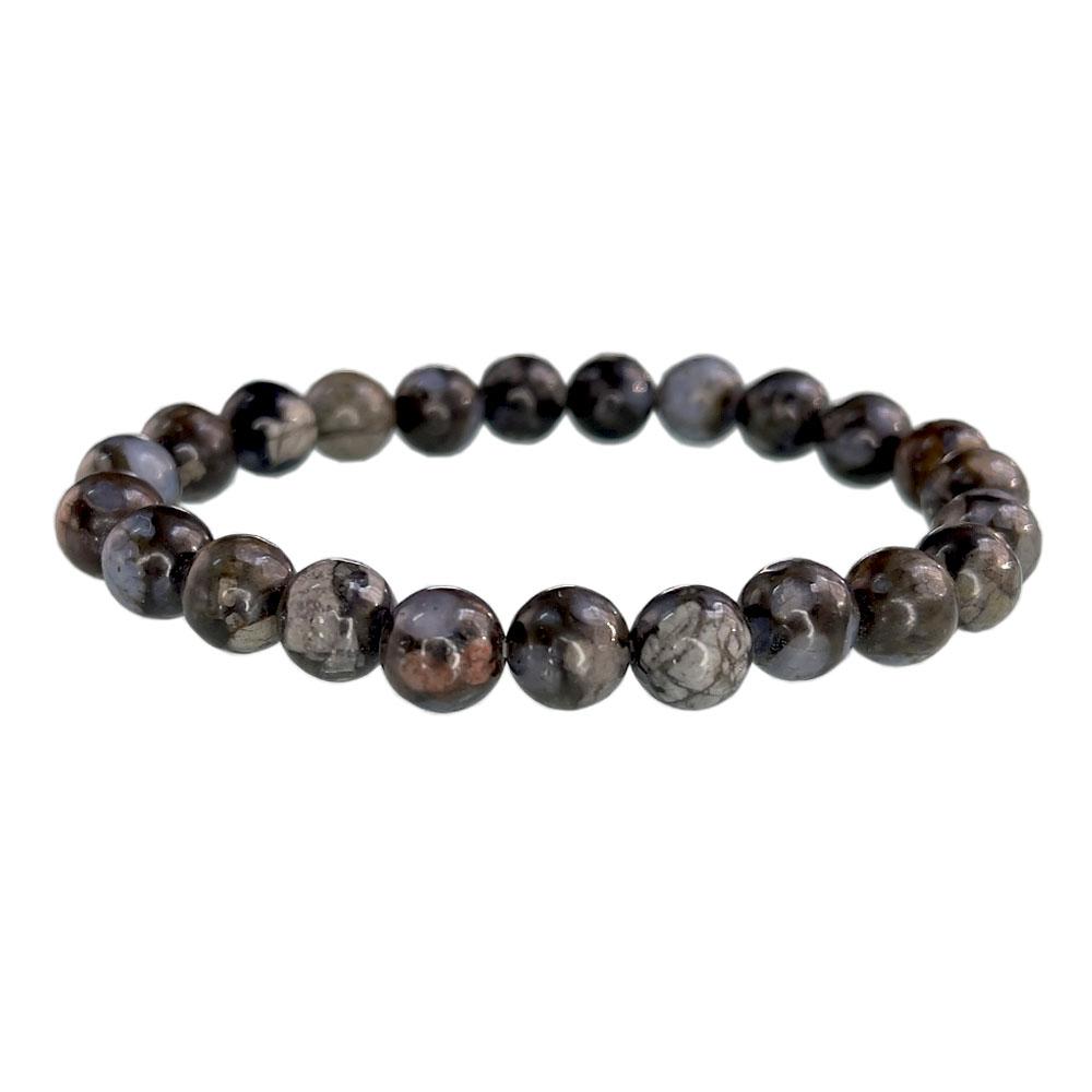 Natural Stone Beaded Bracelet 6-10mm Stretch Yoga Jewelry - Tiger Eye Turquoise Agate Jasper Healing Bangles for Women Men