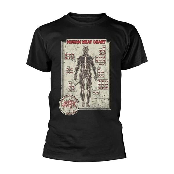 Cattle Decapitation Human Meat Chart Black T shirt - NEW M