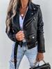 2025 Spring/Summer Women's PU Leather Motorcycle Jacket – Short Zipper Style