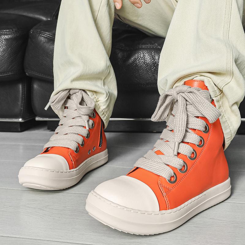 TUINANLE Δερμάτινα Ανδρικά Παπούτσια από Καμβά Φθινοπωρινά Ψηλοτάκουνα Casual Παπούτσια για Άνδρες Αντιολισθητικά Γυναικεία Αθλητικά Παπούτσια Πεζοπορίας Οδήγησης