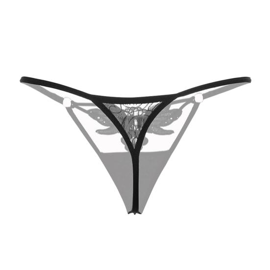 Mutandine slip a vita bassa con perizoma sexy in pizzo a forma di farfalla da donna