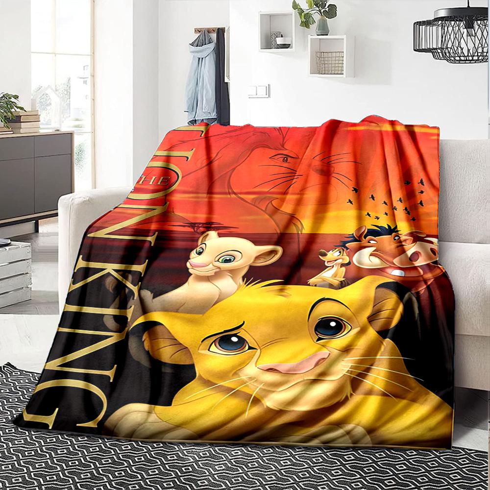 1pc Lion King Blanket Lightweight Flannel Throw for Sofa Bed Travel Camping Livingroom Office Couch Chair 1148KK