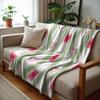 Wavy Lilac Checker Soft Flannel Blanket Breathable Warm Throw for Office Car Sofa Kids Room Birthday Xmas Gift