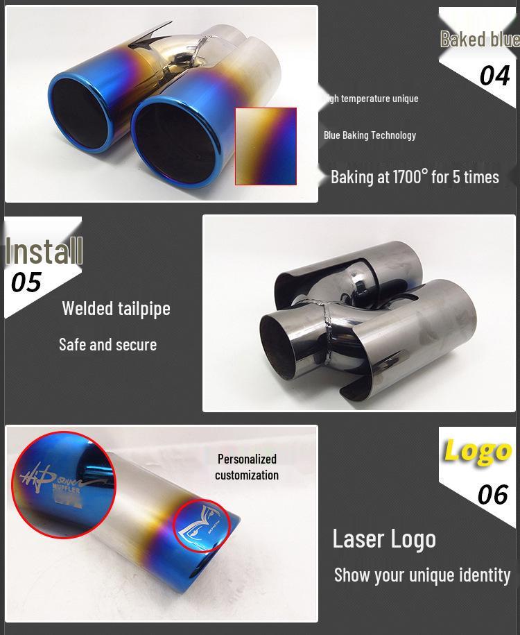 BMW X1 Titanium Black Dual Exhaust Tailpipe Set