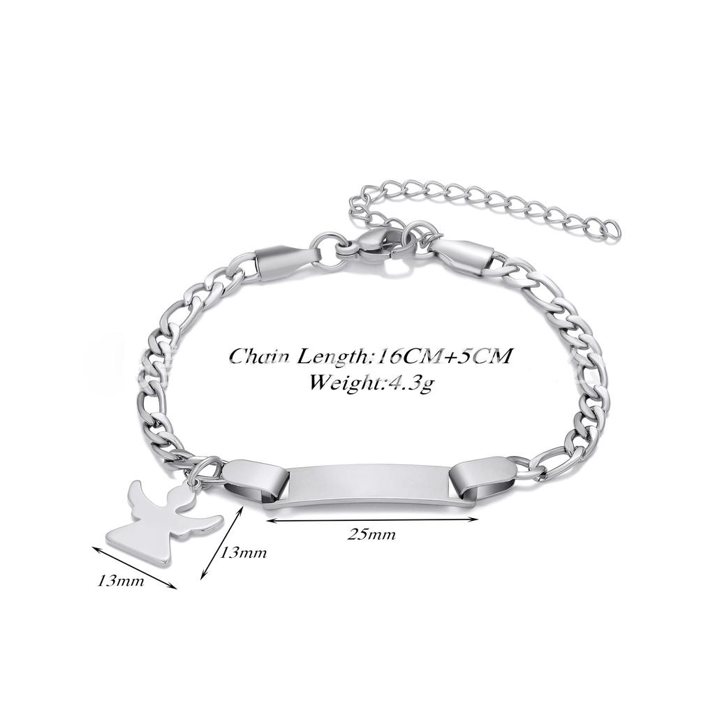 Custom Name Couple Bangle For Women Laser Engraved Letter Words Stainless Steel Figar Link Chain Personalized Bangle