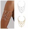 Zinc Zinc Alloy Armlet Arm Cuff Bracelets Gold Adjustable Armband Fashion Body Chain Girls