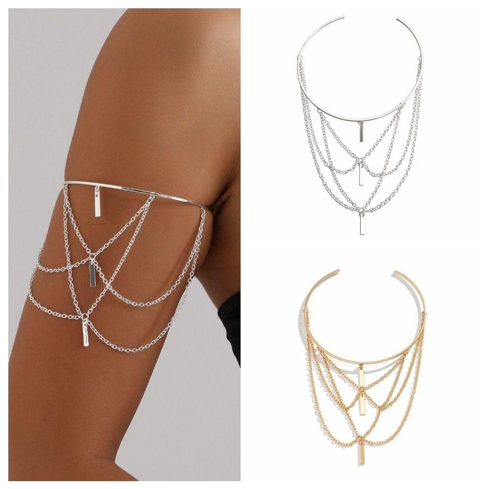 Zinc Zinc Alloy Armlet Arm Cuff Bracelets Gold Upper Arm Bracelet Fashion Adjustable Armband Arm Accessories