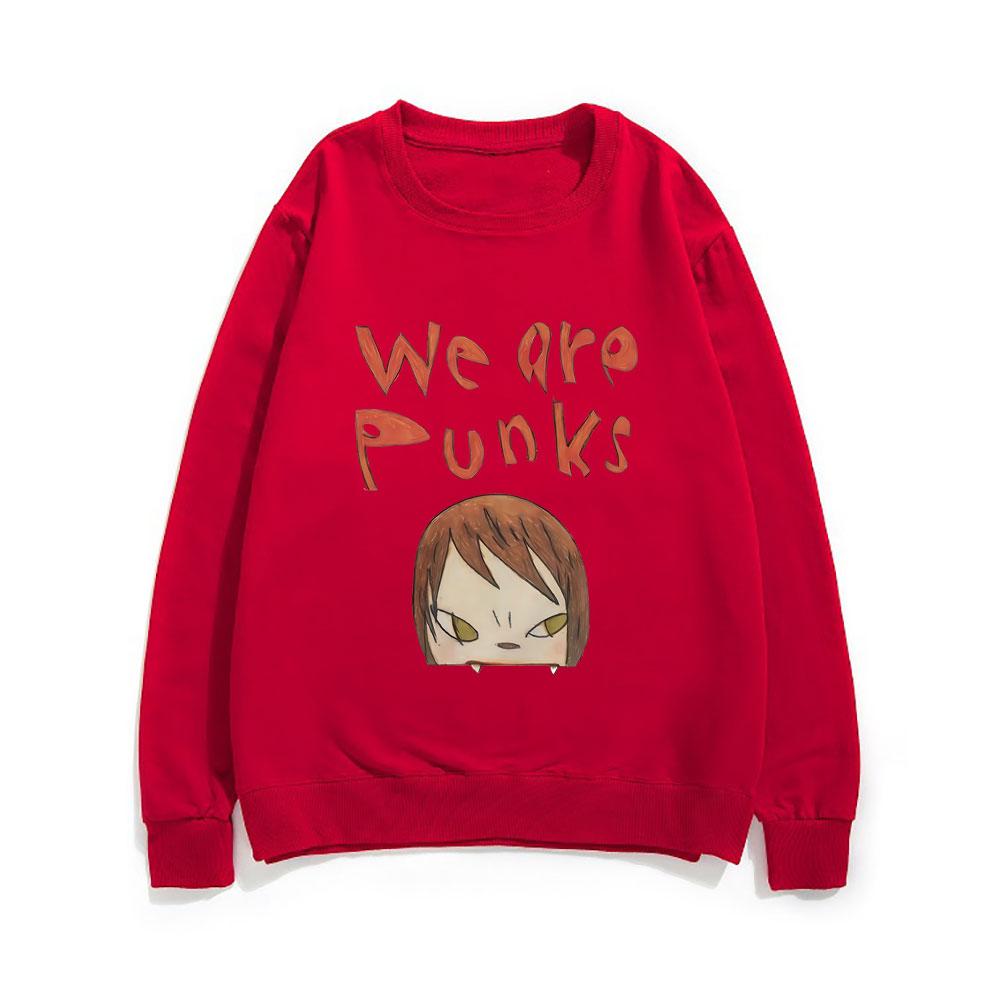 Йошитомо Нара Мы Панки Младенец-Вампир Графический Свитшот Мужской Женский Модный Мультяшный Пуловер Смешной Мужской Оверсайз Свитшоты S