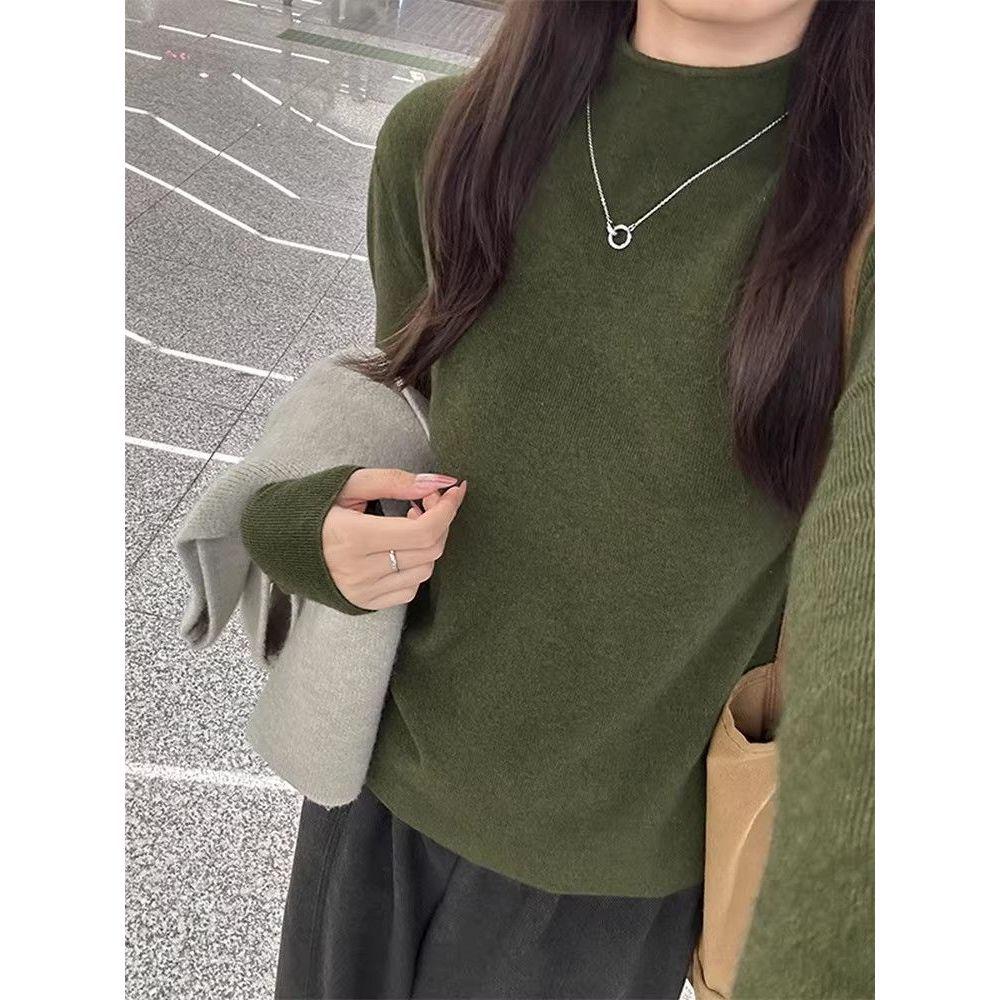 Women's Age-Defying Cozy Knit Stand Collar Sweater for Autumn/Winter
