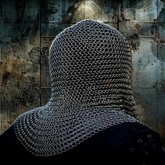 Ατσάλινο Διχτυωτό Κουφάρι Κουκούλας Θωράκιση Λαιμού Μεσαιωνικός Ιππότης Cosplay, Αναπαράσταση Διχτυωτή Κουκούλα 47,625 εκ.