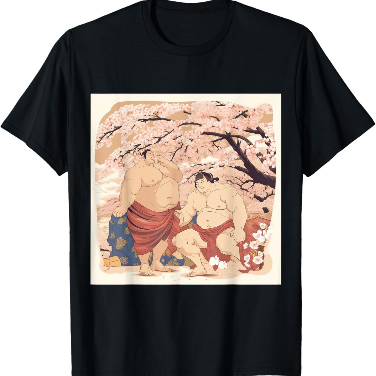 Renaissance Rumble Sumo Wrestler Under Cherry Blossom T-Shirt S чёрный
