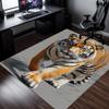 Tiger in Dynamic Walking Pose Printed Carpet | Polyester Rug, Non-Slip, Absorbent, Washable, for Bathroom, Living Room Entrance, Office, Study