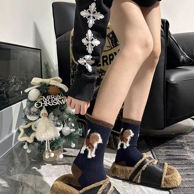 Women's Socks Autumn and Winter Warm Socks Middle Tube Socks