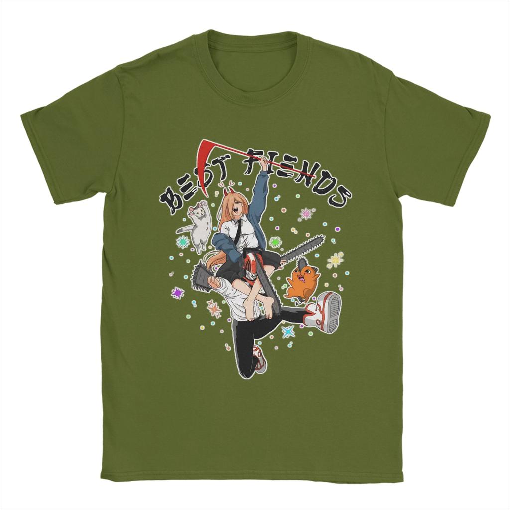 Makima Reze Vintage Anime T Shirts Men Pure Cotton Creative T-Shirt O Neck  Tees Short Sleeve Clothes New Arrival