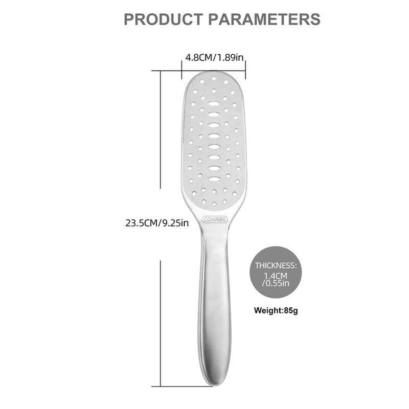 

Dual-Sided Stainless Steel Foot File Professional Pedicure Tool For Hard Skin Care At Home Calluses Remover & Dead Skin Scrubber