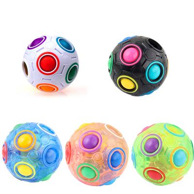 Puzzle Decompression Rainbow Ball, Infinite Circular Twelve Hole Mixed Color Magic Ball Push and Press Decompression