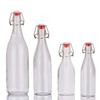 Flip Top Cooking Oil Round Glass Bottle 60ml 100ml 250ml 500ml 750ml 1000ml Swing Top Bottles MOQ2000 Cheap Custom Print Logo