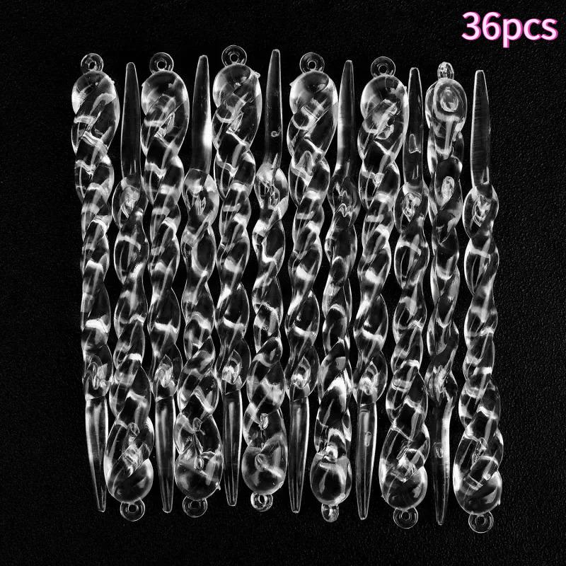 Christmas Clear Icicle Hanging Pendants for Xmas Tree Transparent Simulation Icicles New Year Party Home Decor Holiday Ornaments