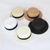 Summer Unisex Sun Hat: Men's Simple Sun Protection Flat Brim Panama Straw Hat for Travel Beach