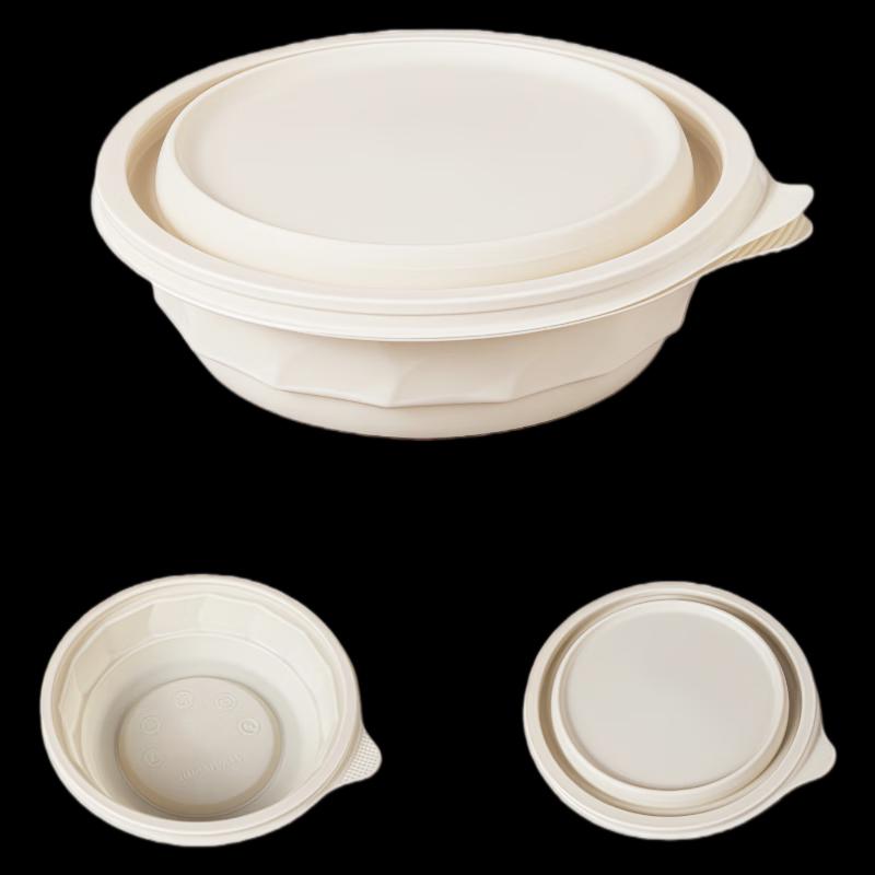 360ml Disposable Corn Starch Bowl with Lid, 50 Count