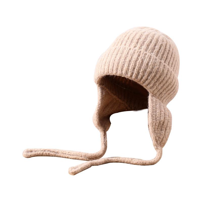 Hat Women's Wool Pullover Hat Students' Warm Ear Protection Knit Hat Korean Version Versatile Sweet Cute Fashion Lei Feng Hat
