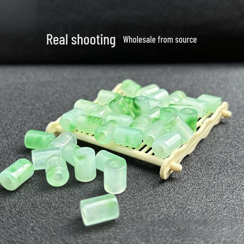 

Bashan High Ice Jade Barrel Beads with Floating Flowers for DIY Bracelets and Necklaces Approx. 8x11mm