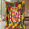 Spain football Printed Flannel Blanket Skin Friendly Warm Decorative Throw for Indoor Couch Bed Daily Use