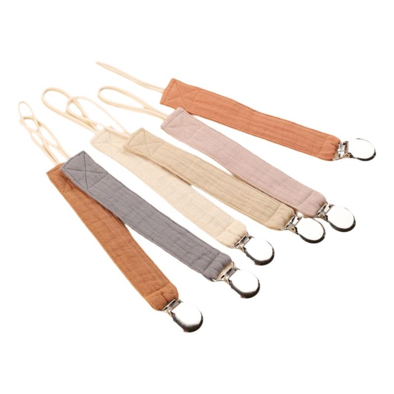 6Pcs Baby Pacifier Strap Baby Soother Chain Newborns Dummy Chain Clip Baby Product Cotton Teether Pacifier Strap Holder