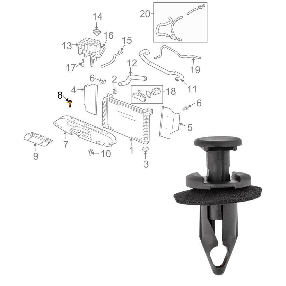 50x Radiator Core Support Upper Panel Cover Retainer Nylon Clip Car Accessories