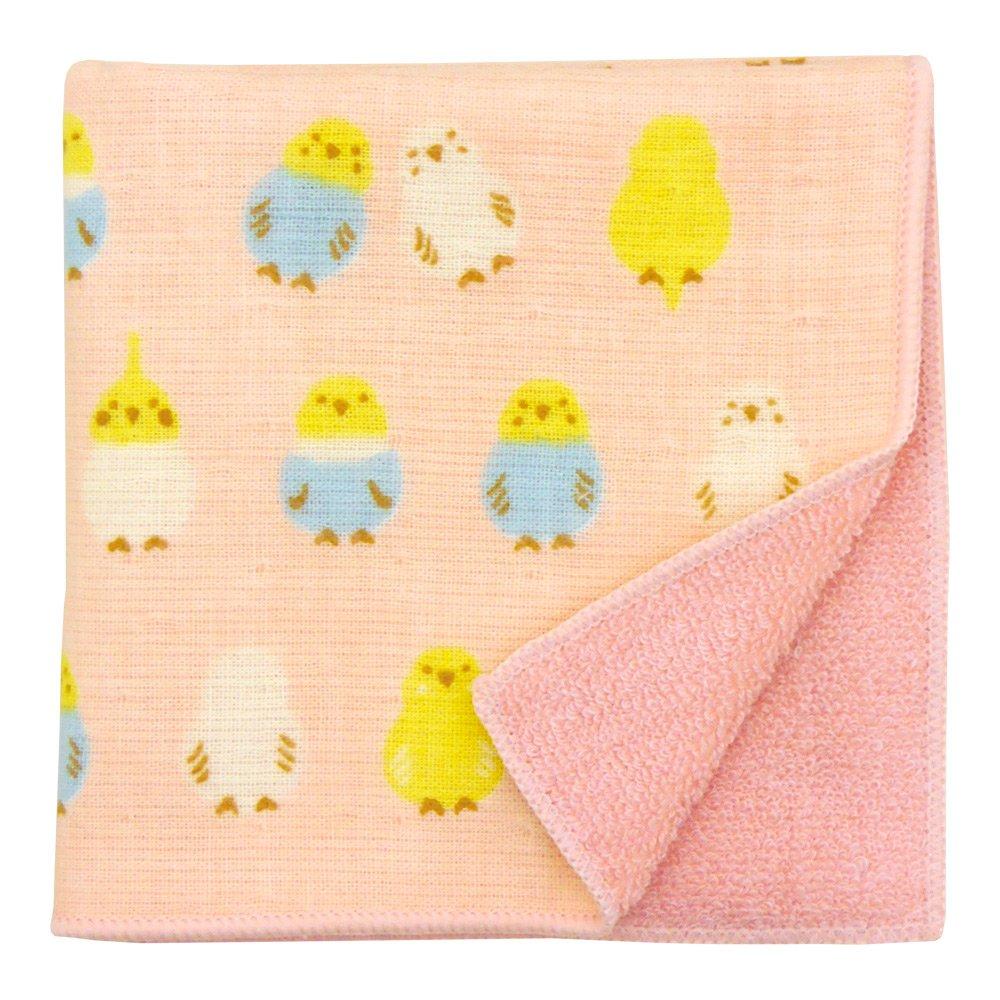 Hamamonyo Japanese Towel Parakeet Pattern Pink Semi-Wash (Towel Handkerchief) - - розовый