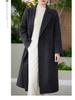 Women's Double-Faced 100% Wool Extra Long Loose Overcoat with Suit Collar