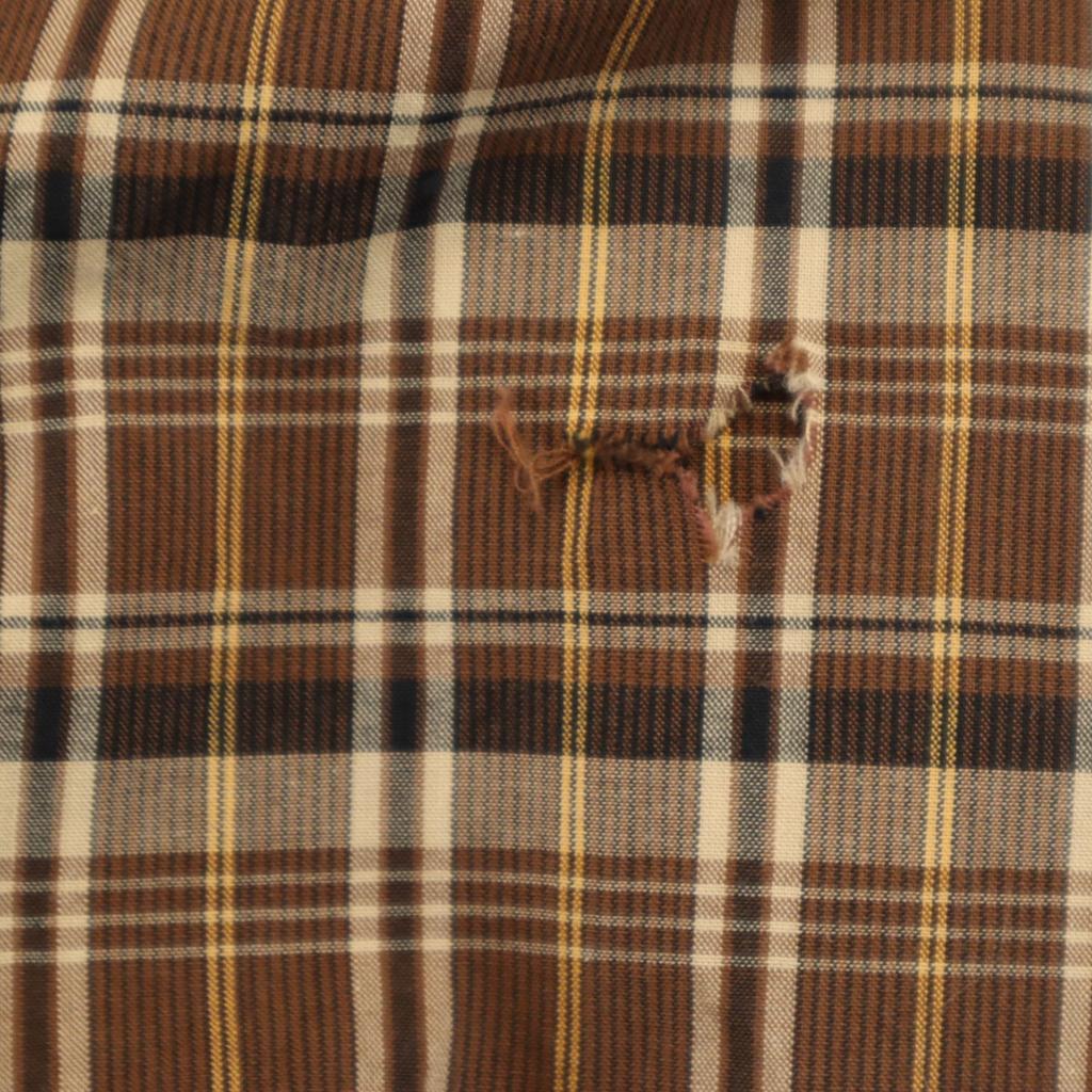 Papas made in Japan Chuck Muster Kurzarm Baumwollhemd L Braun Herren Gebraucht