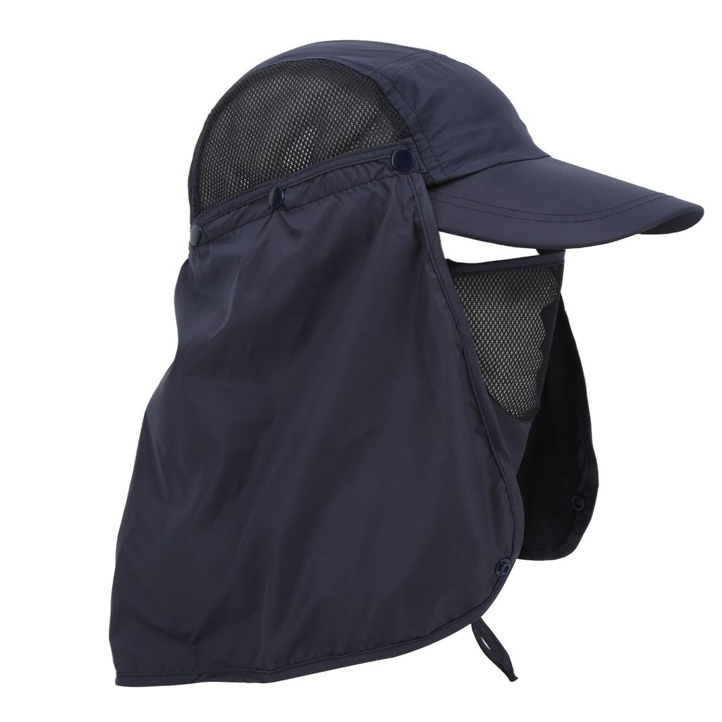 Sun Protection Hat Windproof Sand Prevent with Neck Cover for Outdoor Fishing Hiking CampingNavy Blue